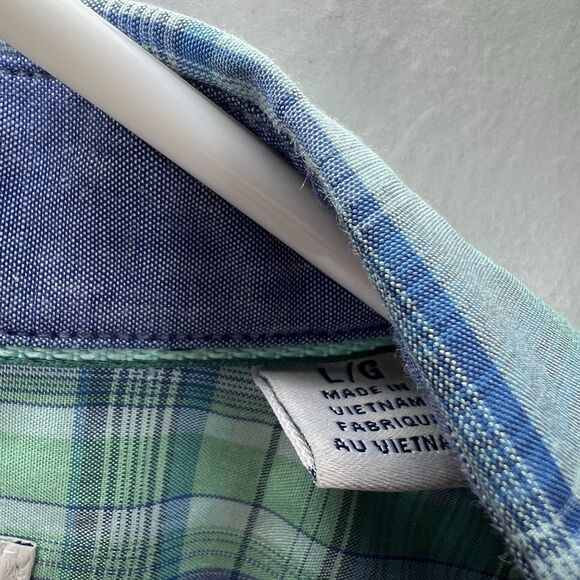 Tommy Bahama The Coconut Point Button Up Shirt Mens Large Green Blue Plaid SS - Picture 8 of 13